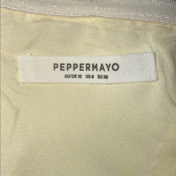 Peppermayo Exclusive - Girl Crush Bow Mini Dress  yellow size 6 - Picture 6 of 11